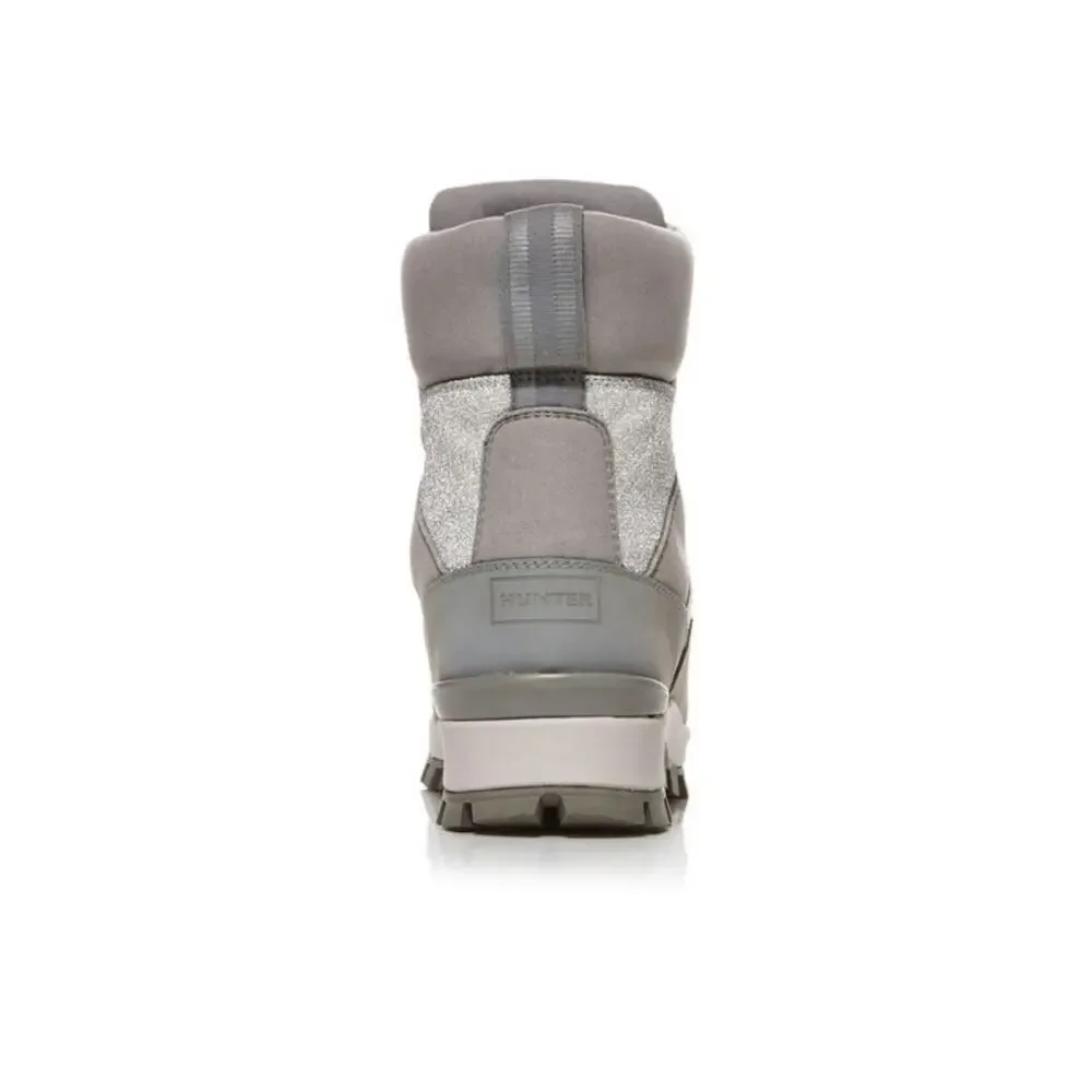 NEW Hunter Glitter Commando Boot Silver/Tundra Grey 7 M - Picture 3 of 5